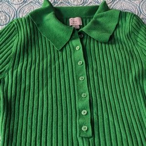 a new day henley neck half sleeve ribbed sweater